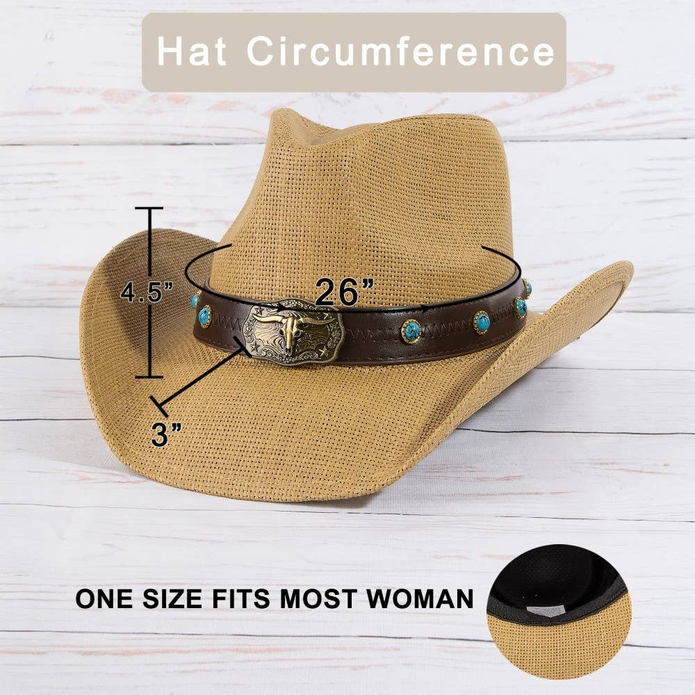 Western Longhorn Strap Cowboy Hat