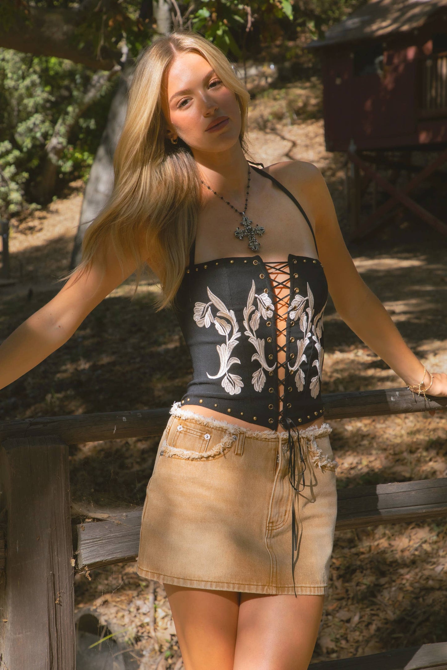 Distressed Washed Skirt